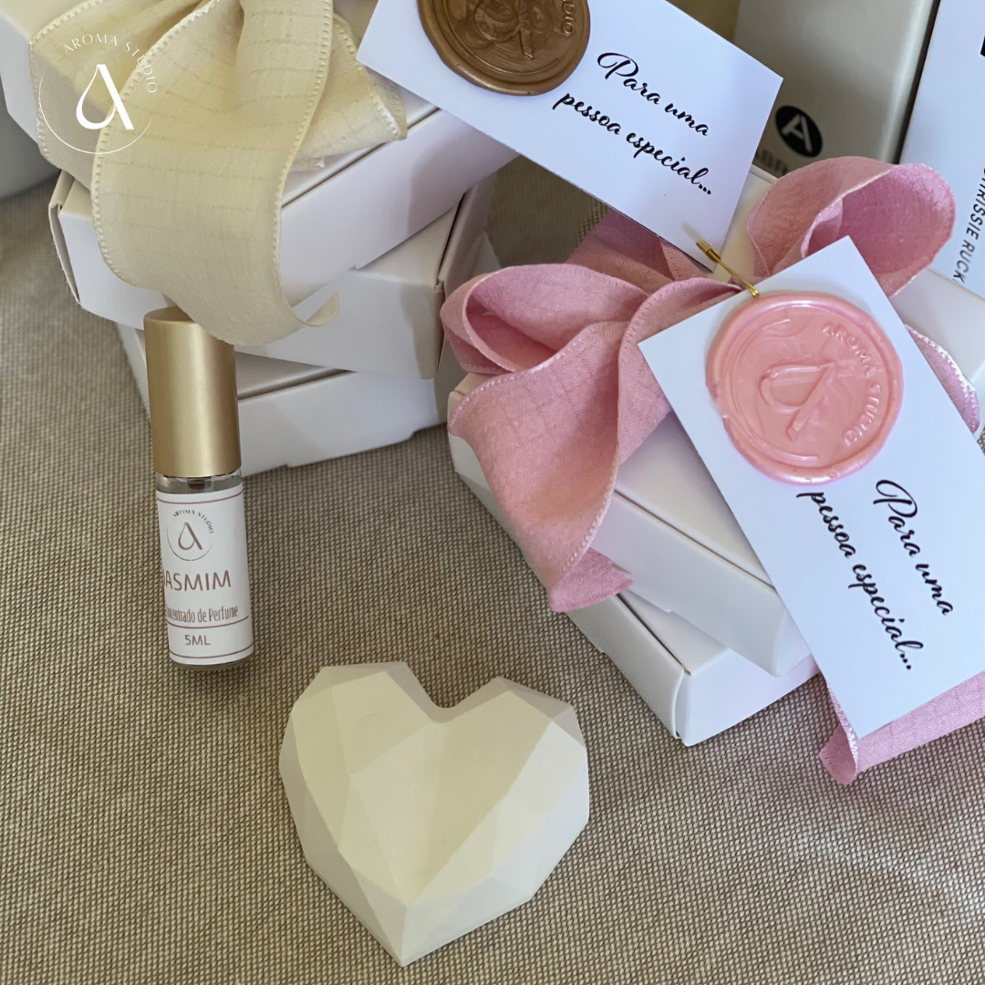 Gesso Perfumado Coração + Frasco Perfume Concentrado