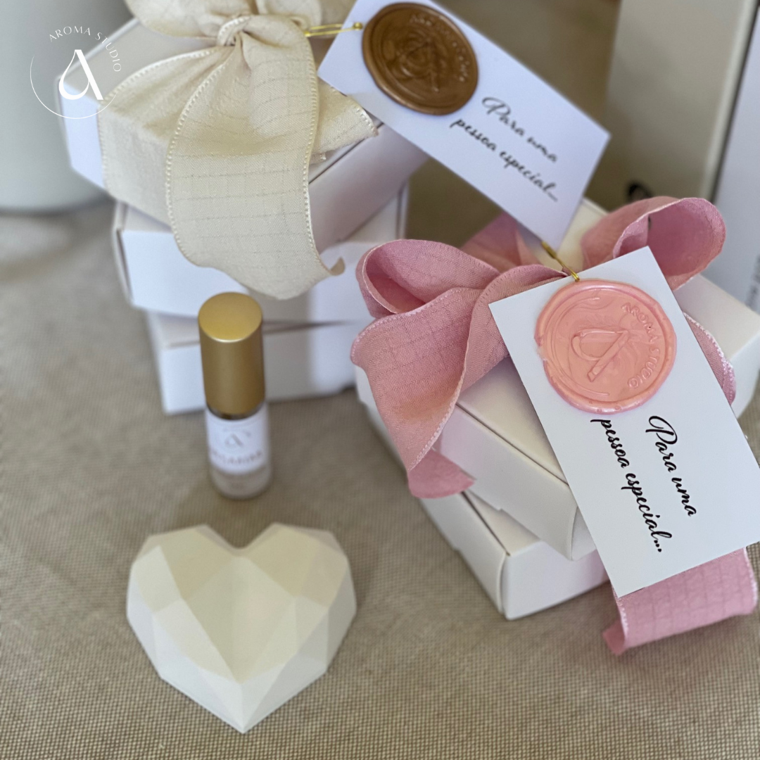 Gesso Perfumado Coração + Frasco Perfume Concentrado