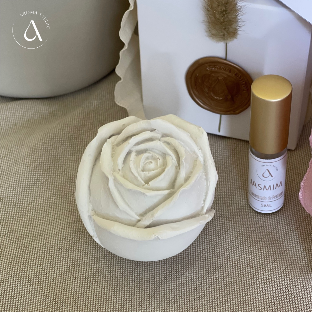 Gesso Perfumado Rosa + Frasco Perfume Concentrado