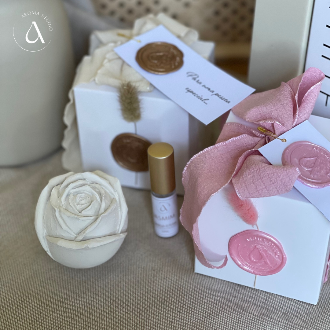 Gesso Perfumado Rosa + Frasco Perfume Concentrado