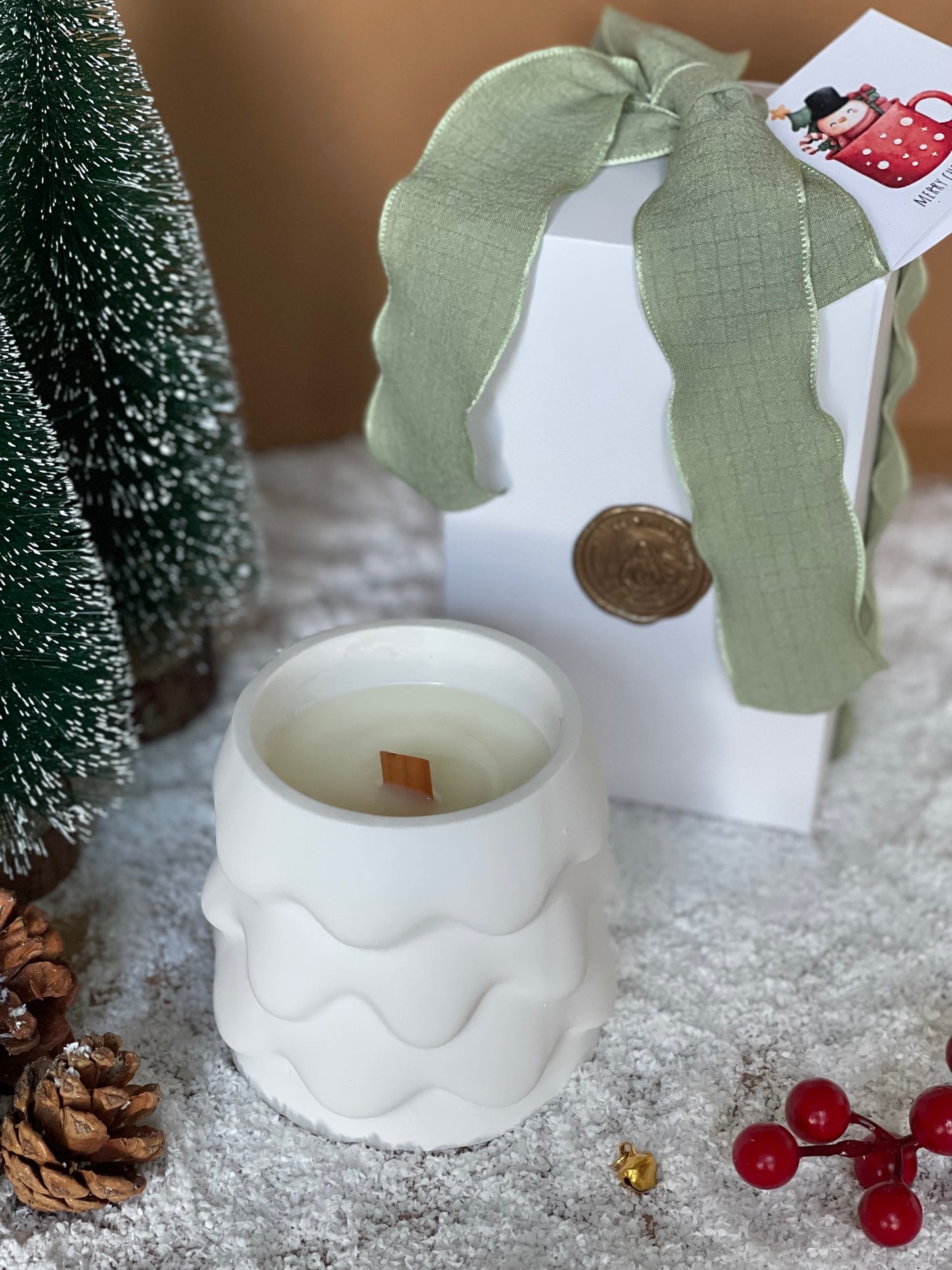 Vela Copo Floco de Neve