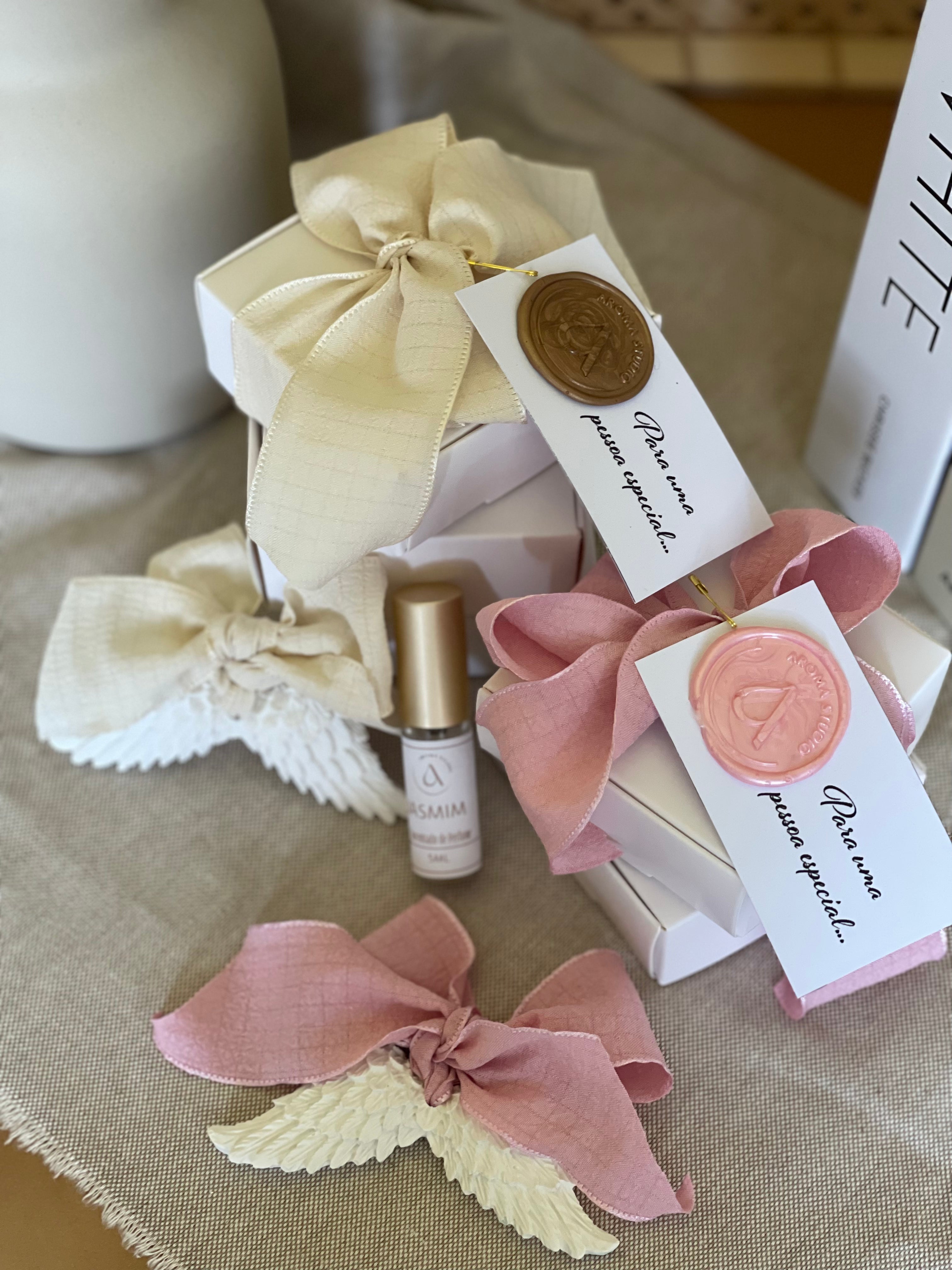 Gesso Perfumado Mini Asas de Anjo + Frasco Perfume Concentrado