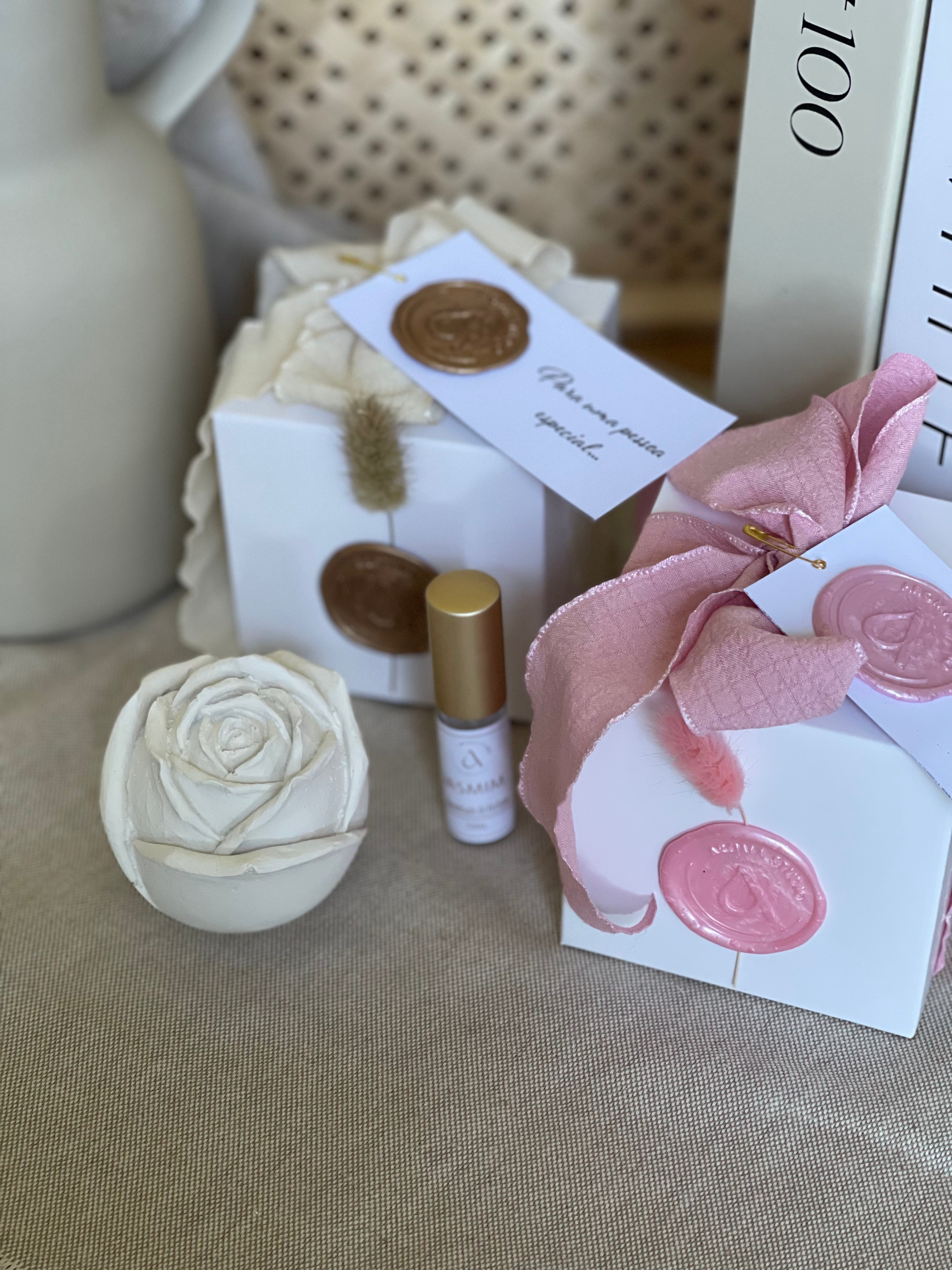 Gesso Perfumado Rosa + Frasco Perfume Concentrado
