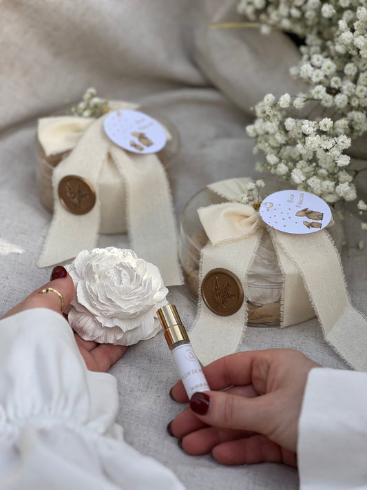 Caixa Flor de Peônia em gesso (tamanho pequeno)